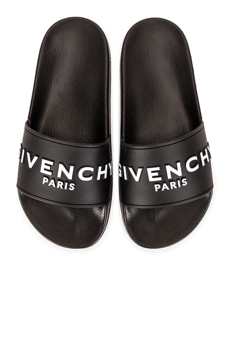 givenchy paris logo rubber slides|givenchy slides white and black.